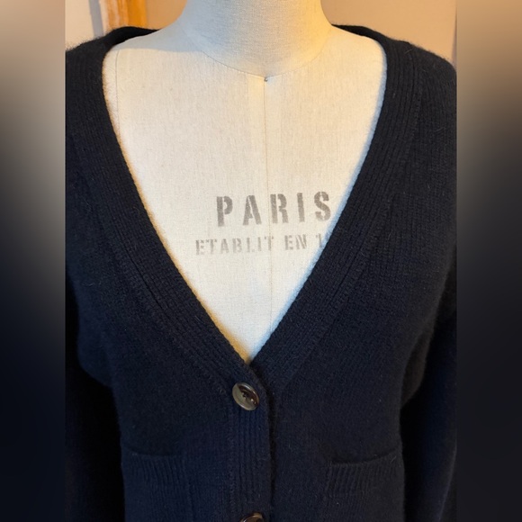$2200 KHAITE Scarlet Cashmere Cardigan in Black - Size L - Picture 5 of 13